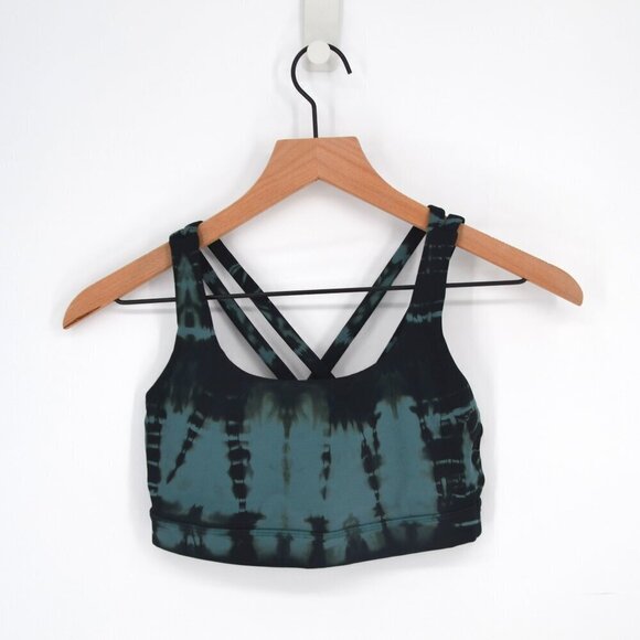 Lululemon Energy Sports Bra Tie Dye Medium Support Shibori Mystic Green Size 4 - Picture 1 of 6